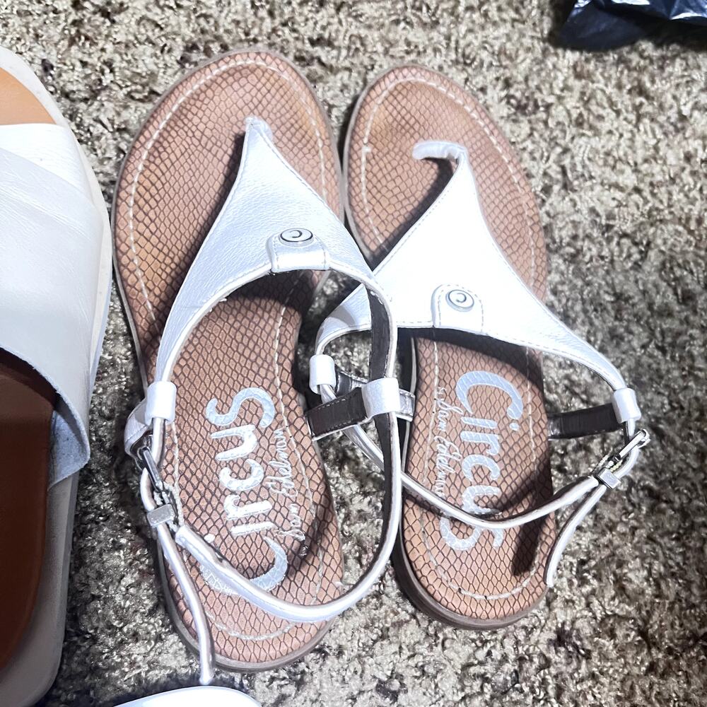 Womens Sandals Lot of 3 pair Circus thongs Slides Jelly White shoes sz 6 - Picture 3 of 7